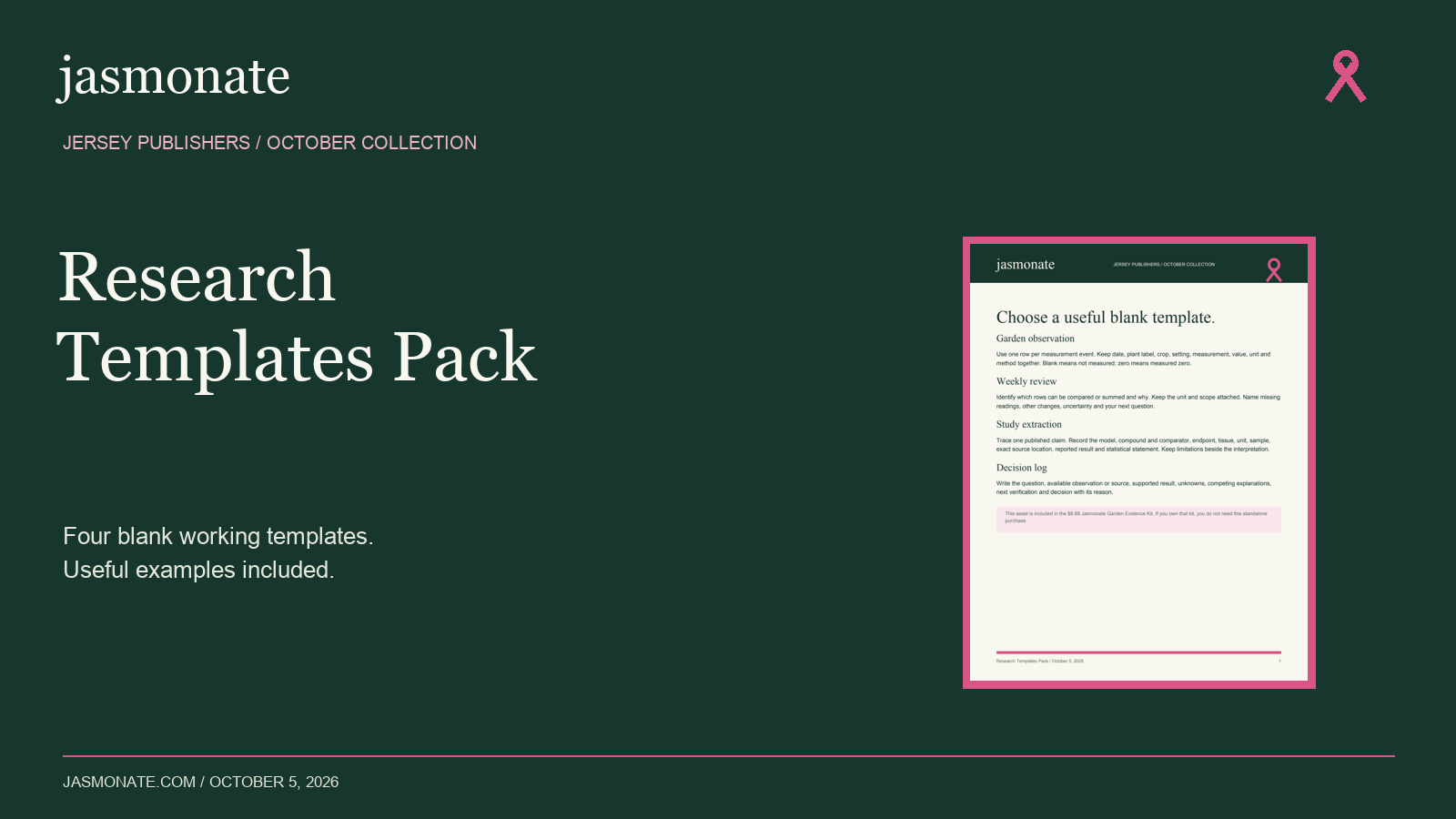 Jasmonate Research Templates Pack